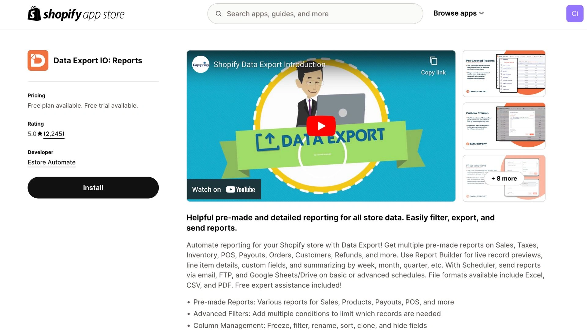 Data Export IO: Reports
